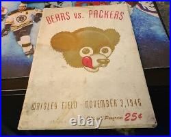 1946 Green Bay Packers vs Chicago Bears Program Vintage Original