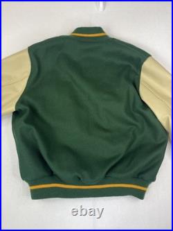 1950's Green Bay Packers Ebbets Field Flannel Jackets Size Small Wool Leather