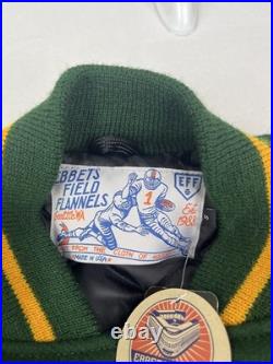 1950's Green Bay Packers Ebbets Field Flannel Jackets Size Small Wool Leather