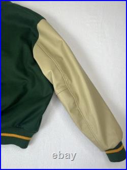 1950's Green Bay Packers Ebbets Field Flannel Jackets Size Small Wool Leather