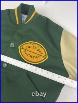 1950's Green Bay Packers Ebbets Field Flannel Jackets Size Small Wool Leather