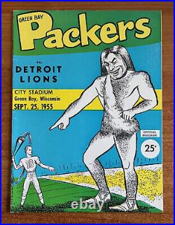 1955 Detroit Lions @ Green Bay Packers Afl NFL Football Vintage Program