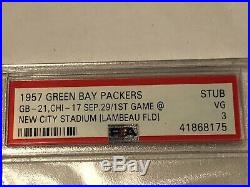 1957 Chicago Bears Green Bay Packers Lambeau Dedication Football Ticket Stub VG