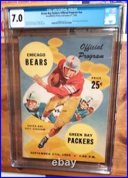 1959 Green Bay Packers Program (Graded 7.0) Vince Lombardi's First Game RARE