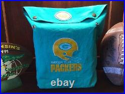 1960s? Vince Lombardi Era Vintage GREEN BAY PACKERS OLD LOGO CANVAS BACK PACK