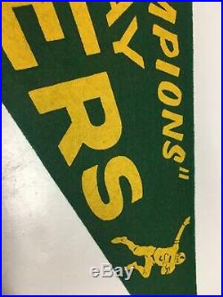 1960s Vintage Green Bay Packers Wisconsin Nfl Football Pennant 11.5x29 World Ch