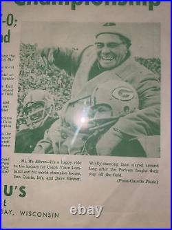 1961 Green Bay Packers World Championship Souvenir Placemat