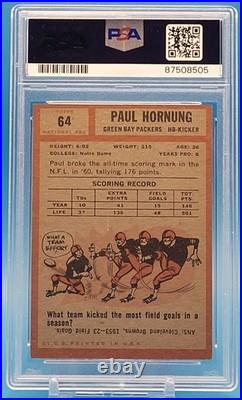 1962 Topps Football #64 PAUL HORNUNG PSA 6 EX-MINT? HOF? Green Bay Packers