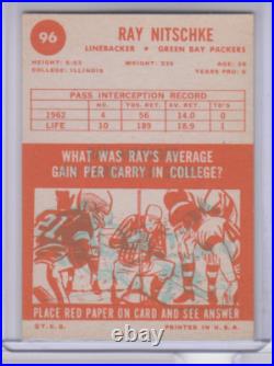1963 Topps #96 Ray Nitschke RC Green Bay Packers HOF University of Illinois NM