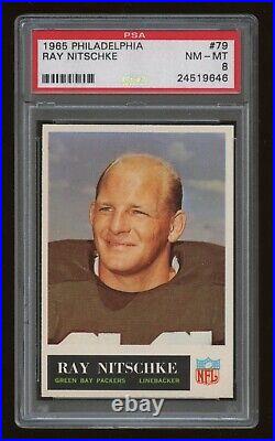 1965 Philadelphia #79 Ray Nitschke Green Bay Packers HOF PSA 8 sharp