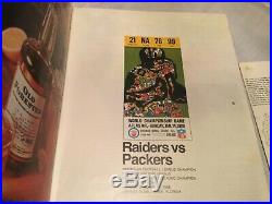 1968 SUPER BOWL II AFL-NFL CHAMPIOSHIP PROGRAM & TICKET STUB Packers Raiders