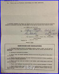 1969 Ray Nitschke Green Bay Packers Player Contract