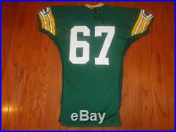 1980s USED VINTAGE GREEN BAY PACKERS DURENE SAND KNIT FOOTBALL JERSEY GAME 52