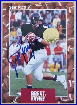 1991 Star Pics #65 BRETT FAVRE RC Rookie ON FRONT AUTO Packers Hall of Fame QB