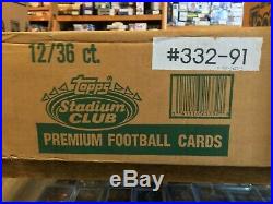 1991 Topps Stadium Club Football Factory Sealed 12 Box Case 36 Packs Per Box
