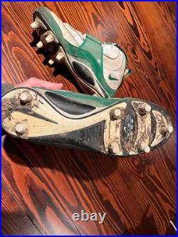 1996 GREEN BAY PACKERS Game Worn Football Shoes Cleats 55 Bernardo Harris Signed