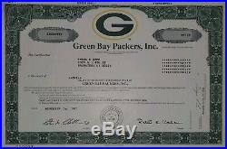 1997 Green Bay Packers Stock Certificateshareholders Lettersb XXXI
