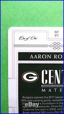 1/1 2017 National Treasures Aaron Rodgers Printing Plate Packers Jersey Patch