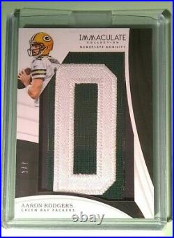 1/1 2018 Immaculate Aaron roDgers Nameplate Packers worn used jersey letter D /7