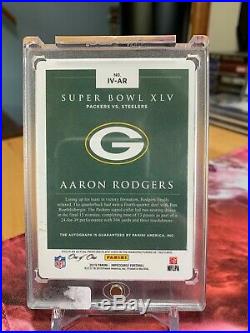 1/1 2019 Panini Impeccable Aaron Rodgers Super Bowl XLV Printing Plate Auto