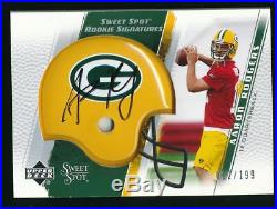 1/1 Aaron Rodgers 2005 Sweet Spot Helmet Auto Rc Jersey Number 12/199 Packers