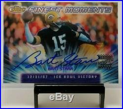 2000 Topps Finest Bart Starr Moments Ice Bowl Refractor Auto Autograph Packers