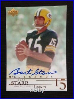 2001 Upper Deck NFL LEGENDS Bart Starr On Card Autograph Packers Nice
