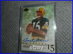 2001 Upper Deck NFL LEGENDS Bart Starr On Card Bold Auto Autograph Packers SB1