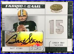2003 Fabric Of The Game FOTG Bart Starr Autograph Jersey 05/15 Stitching Jersey