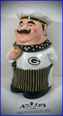 2004 GREEN BAY PACKERS CHEF COOKIE JAR NFL 1st IN SERIES MEMORY CO. CERAMIC READ