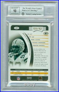 2004 Playoff Prime Signatures Proofs Bronze Reggie White Auto 69/92 Bgs Packers