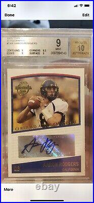 2005 AARON RODGERS Topps Autographs Auto Rookie Rc BGS 9 /10 Auto