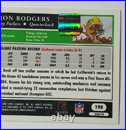 2005 Aaron Rodgers Auto #190 Topps Chrome Rookie Card Autograph