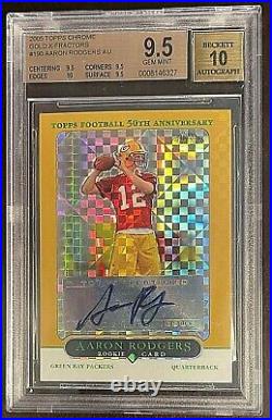 2005 Aaron Rodgers Topps Chrome Gold Auto Xfractor Refractor /399 Bgs 9.5 10 Rc