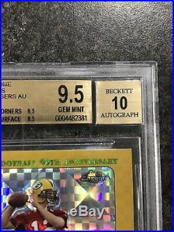 2005 Aaron Rodgers Topps Chrome RC Auto Xfractor BGS 9.5/10 All Subs 9.5! Low #
