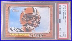 2005 Aaron Rodgers Topps Heritage Football RC #344 SP PSA 9 Mint Rookie Card