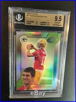 2005 Aaron Rodgers eTopps Refractor ROOKIE GREEN BAY PACKERS RC BGS 9.5 GEM MINT