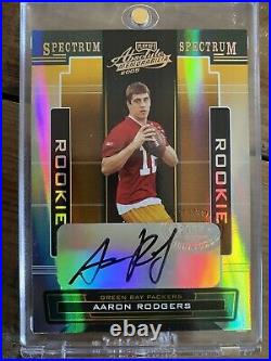2005 Absolute Memorabilia AARON RODGERS Rookie Auto Spectrum Gold /100 Packers