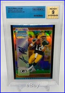 2005 Bowman Chrome Aaron Rodgers RC Auto Bronze Refractor #d 21/50 Packers