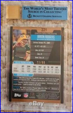 2005 Bowman Chrome Aaron Rodgers RC Auto Bronze Refractor #d 21/50 Packers