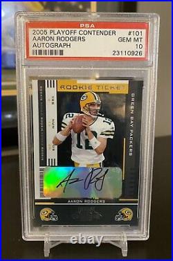 2005 Playoff Contenders Rookie Ticket Auto Aaron Rodgers PSA 10 Gem Mint RC