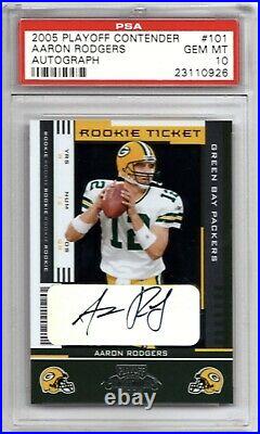 2005 Playoff Contenders Rookie Ticket Auto Aaron Rodgers PSA 10 Gem Mint RC