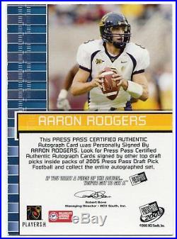 2005 Power Pick Aaron Rodgers Rc Auto #/250! Green Bay Packers Rookie Autograph