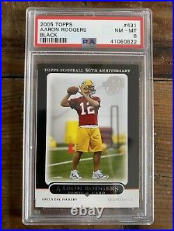 2005 TOPPS Black Aaron Rodgers #431 GREEN BAY PACKERS ROOKIE RC PSA 8 Near MINT