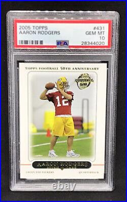2005 Topps #431 Aaron Rodgers Rookie Card RC PSA 10 GEM MINT Green Bay Packers
