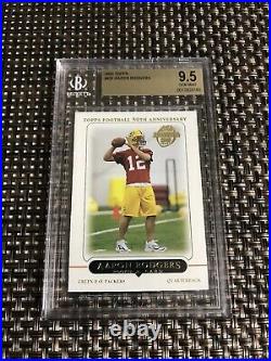 2005 Topps #431 Aaron Rodgers Rookie Football Card Packers Bgs 9.5 Gem Mint