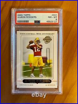 2005 Topps AARON RODGERS PSA 8 #431 Graded NM-MT ROOKIE NFL Green Bay Packers RC