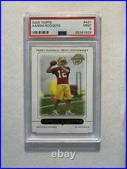 2005 Topps Aaron Rodgers #431 PSA 9 MINT Green Bay Packers RC Rookie Card