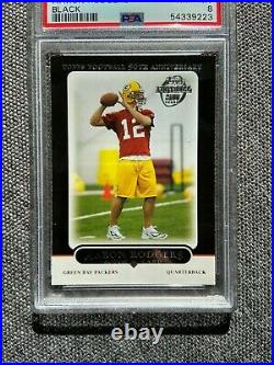 2005 Topps Aaron Rodgers BLACK Green Bay Packers #431 RC PSA 8- RARE Rookie