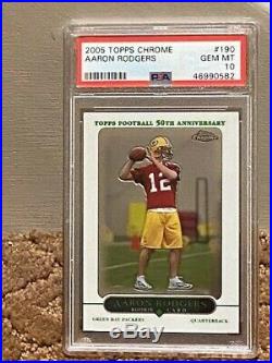 2005 Topps Chrome #190 AARON RODGERS RC PSA 10 Gem Mint PACKERS / Rookie